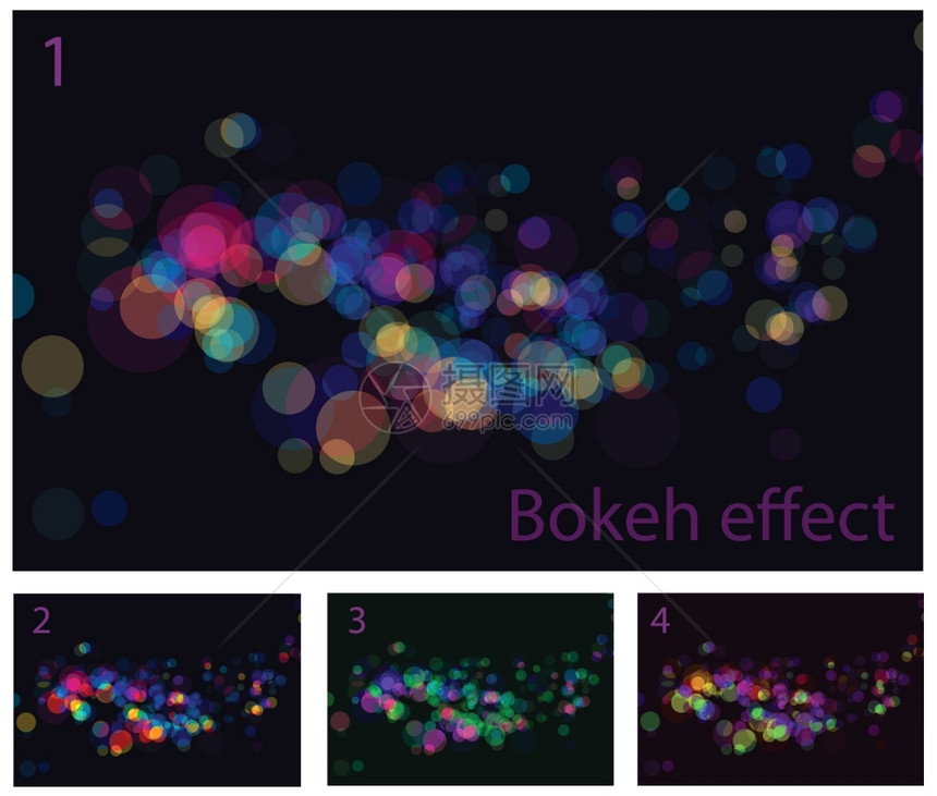 矢量光抽象束bokeh效应无透明度和效果EPSv8图片