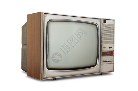 电视测试模式白色背景的旧式电视机背景