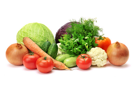 白色背景中的蔬菜成熟的高清图片素材