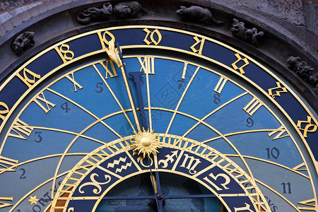 布拉格天文学时钟是中世纪的天文学钟位于布拉格切克图片