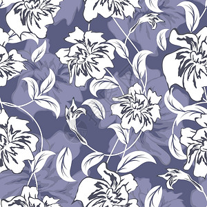 紫色复古无缝矢量花朵图案矢量设计元素背景图片