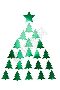 隔离的绿色圣诞树图片