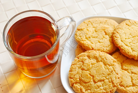 茶和饼干最高视图茶和饼干图片