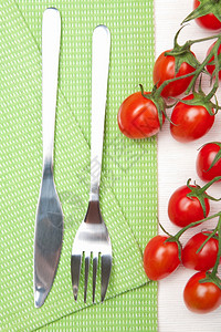 叉刀和西红柿烹调高清图片素材