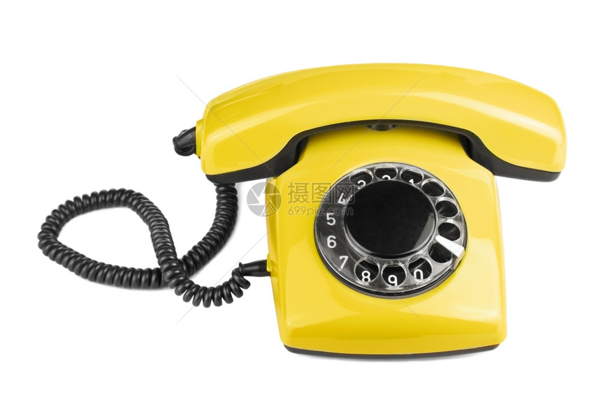 孤立的旧黄电话图片