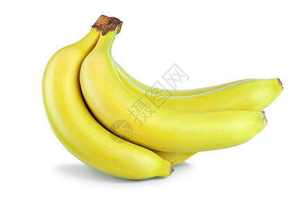 白色背景孤立的一连串黄色香蕉背景图片