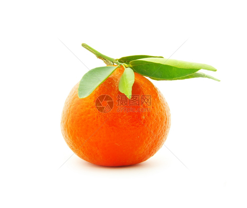 白色背景上孤立的橘色图片