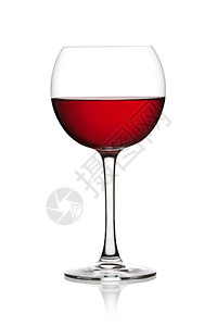 白色背景和柔软阴影的红葡萄酒杯文件包含剪切路径背景图片