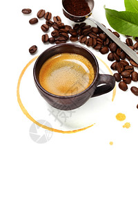 咖啡杯白染色图片