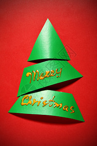 绿纸圣诞树和愿望图片