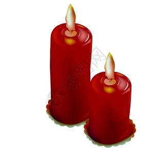 红圣诞蜡烛图片
