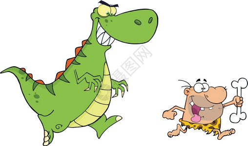 卡通恐龙时代愤怒的恐龙插画