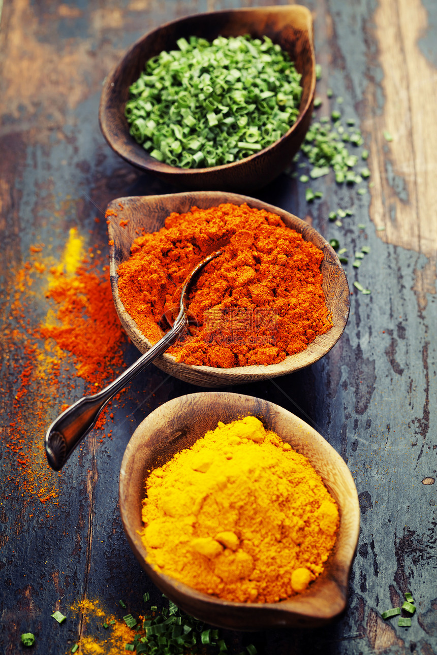 CurryPaprika干Spices和草药图片