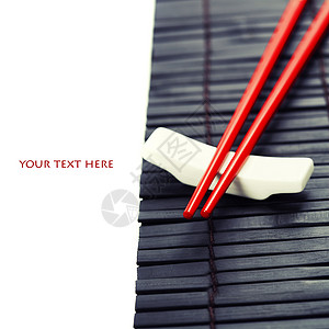 竹子边的红筷图片