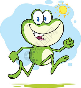 打伞小青蛙卡通可爱绿色青蛙插画