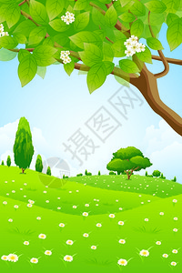 绿色花景观背景图片