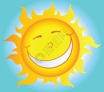 卡通快乐微笑的太阳元素图片