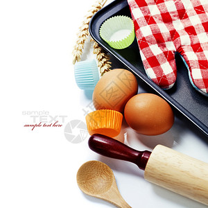 烹饪和烘烤概念成分和厨房工具图片