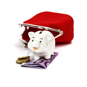 粉红猪银行和白面红包背景图片
