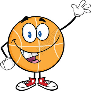 篮球手篮球快乐插画