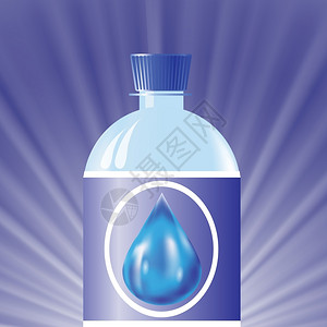 用蓝色背景上的塑料瓶子图片