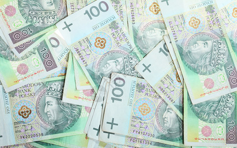 货币和储蓄概念1039将抛光兹罗提钞票货币作为背景图片