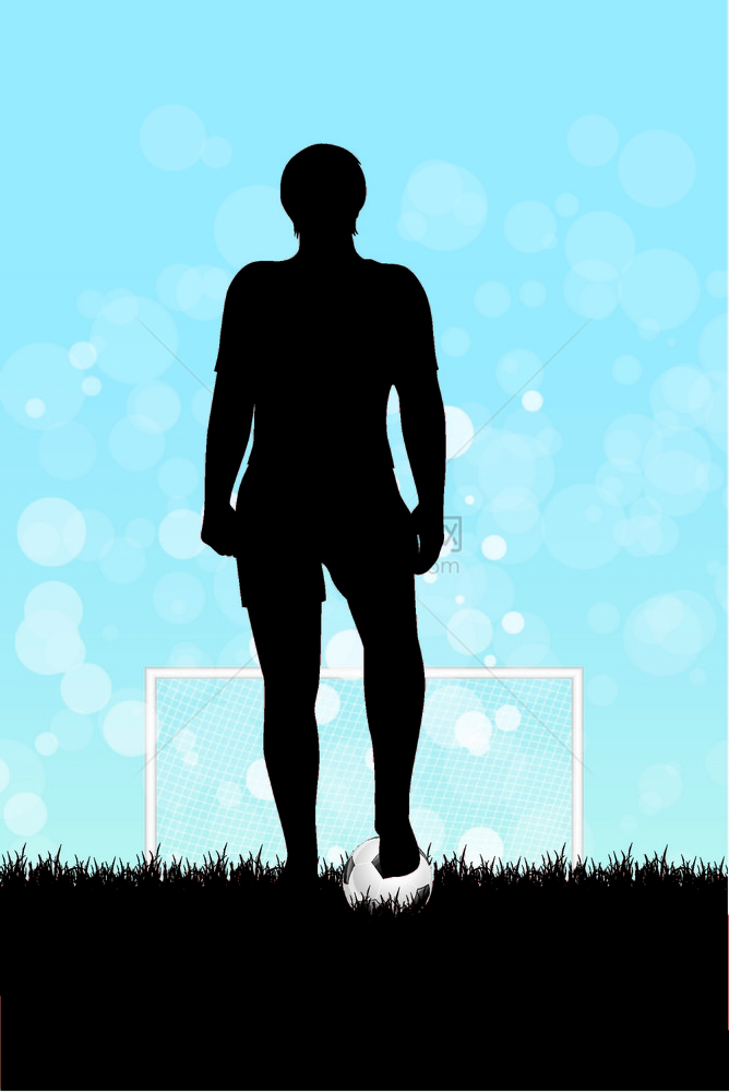 配有玩家和球的足海报Gridiron设计要素矢量插图图片