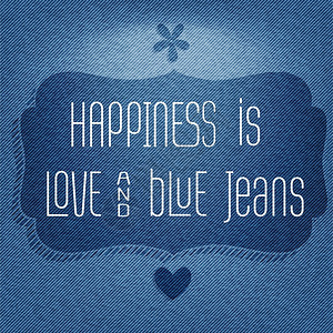 每一步都是青春幸福是爱情和蓝色牛仔裤插画