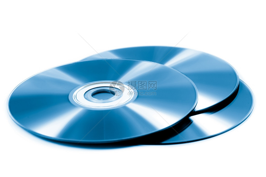 cdromsCD白色背景上的DVD磁盘图片