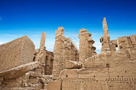 埃及卡纳克寺庙古老废墟高清图片