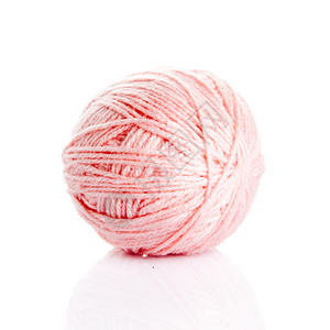 白上孤立的毛线球用于编织高清图片