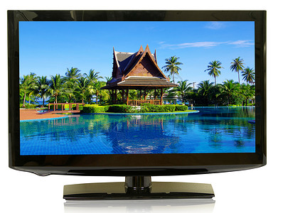 电视图白色隔离的宽屏幕lcd监视器前方图背景
