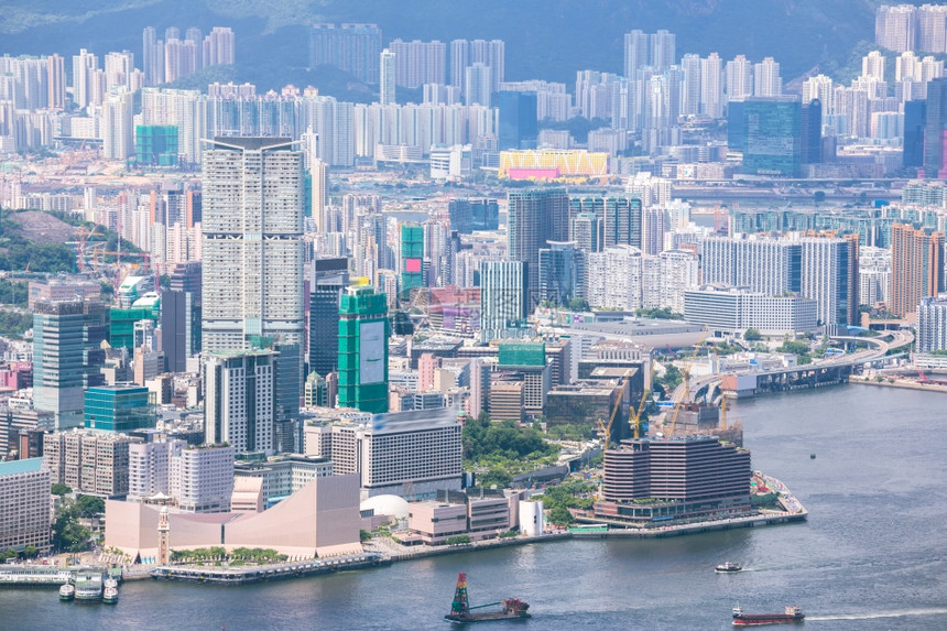 来自维多利亚峰的海陆港九龙图片