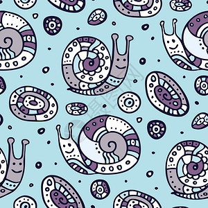 卡通装饰花纹蜗牛矢量元素背景图片