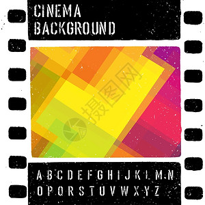 Grunge色彩多的电影设计模板矢量背景图片