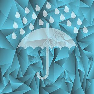 雨伞手机端模板以水晶背景上的伞光影显示色彩多的插图背景