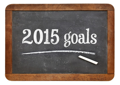 2015年目标旧板黑新年计划或决议概念图片