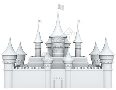 卡通城堡建筑白城堡背景