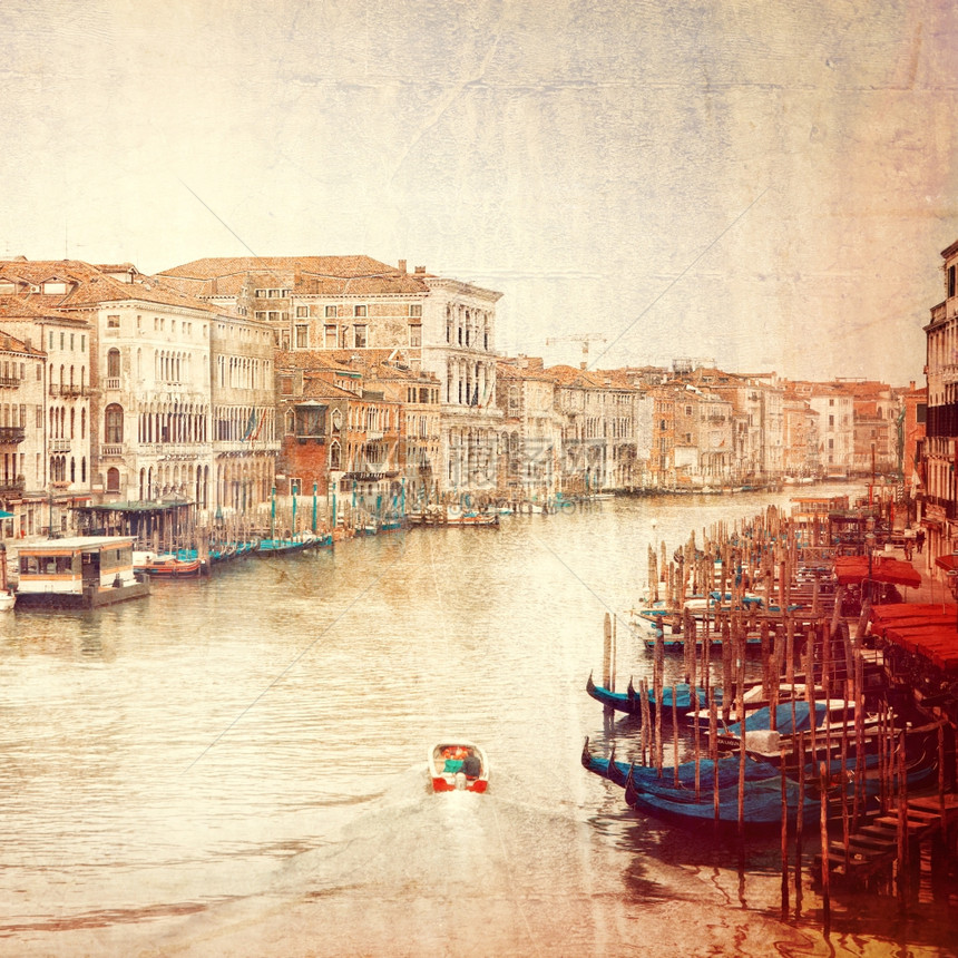意大利威尼斯运河古老照片图片