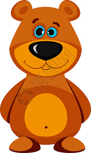 棕色的熊卡通熊插画