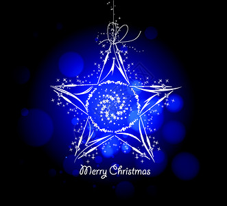 蓝色恒星圣诞节背景图片