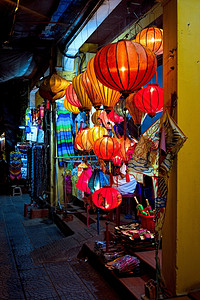 越南HoiAn古城的手工灯笼图片