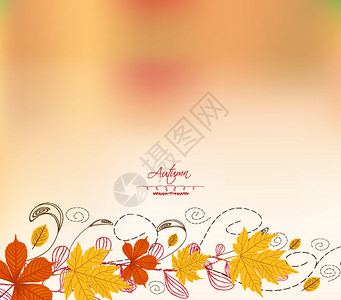 有叶子的秋季背景背景图片