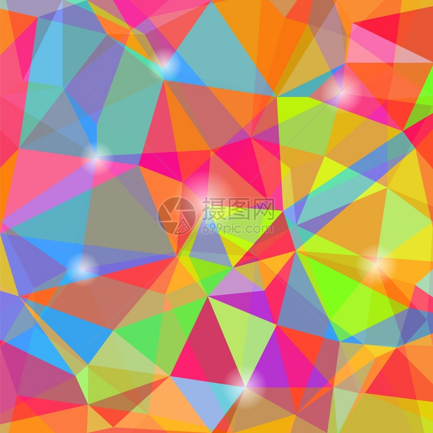 色彩多的Mosaic多边形背景抽象几何模式多边形背景图片