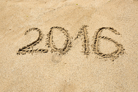 2016年在沙滩上湿写的数位图片