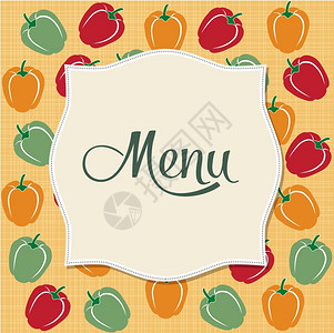 配有甜辣椒矢量格式的餐厅菜单设计图片