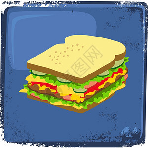 食品和饮料主题图表艺术矢量说明食品和饮料主题三明治图片
