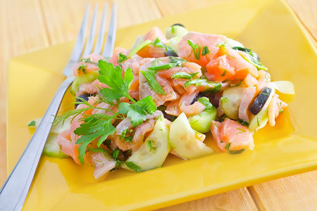 沙拉加鲑鱼美食家高清图片素材