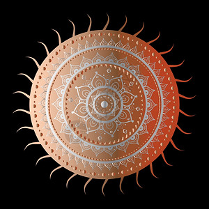 黑底太阳素材太阳的古代背景黑底的太阳金古图案插画