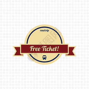 白色freeticket标签矢量艺术图形插图片